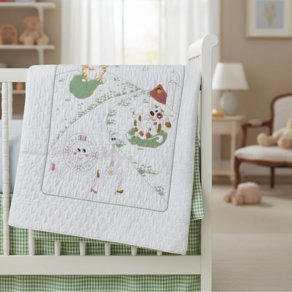Handmade βHey Diddle Diddleβ Baby Quilt